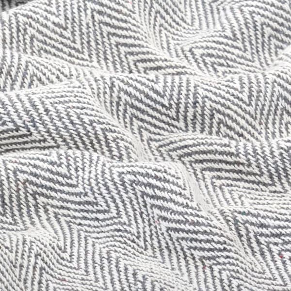 Plaid bomuld sildebensmønstret 160 x 210 cm grå - Plaid - Plaider - Home & Living