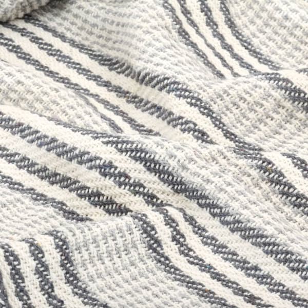 Plaid 125x150 cm bomuld stribet grå og hvid - Plaid - Plaider - Home & Living