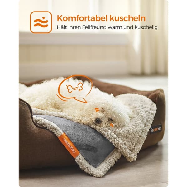 Rootz Pet Peitto - Koiranpeitto - Pentuheitto - Sherpa-materiaali - TPU-kalvo - Flanellikangas - Kevyt - Mukava - Helppo puhdistaa - 73cm x 63cm