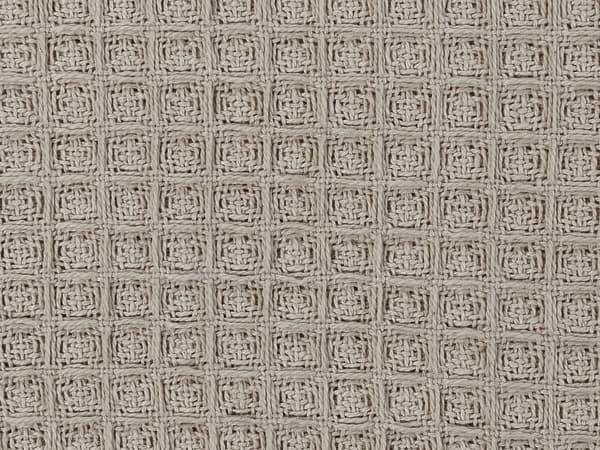 Taupe bomuldssengetæppe 200 x 220 cm med vaffelstruktur stue soveværelse tekstiler