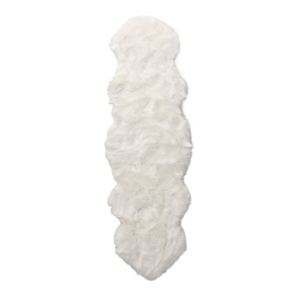 Katy skinn immitert skinn 180x55cm hvit.