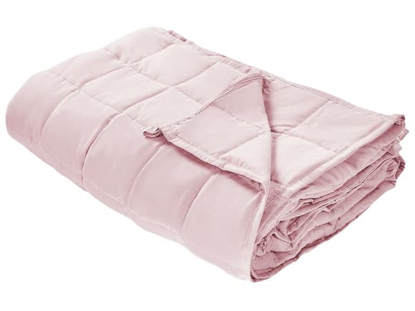 Tyngdedyne Lyserød Microfiber 9 kg 150 x 200 cm Vægtdyne til Voksne Quiltet Dynetæppe Design Dyne med Glasperler