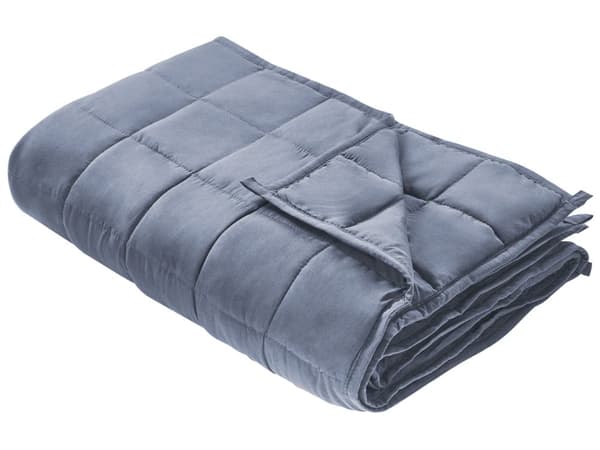 Tyngdedyne Blå Microfiber 8 kg 120 x 180 cm Vægtdyne til Voksne Quiltet Design Dyne med Glasperler