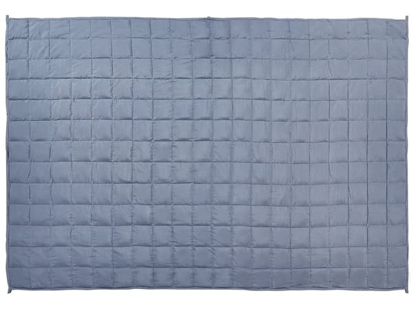 Painopeitto sininen polyesterikangas lasihelmitäyte suorakulmainen 135 x 200 cm 8 kg tikattu