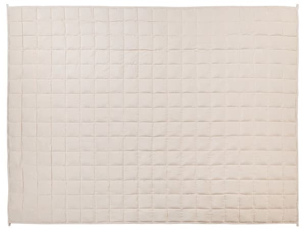 Painopeitto beige polyesterikangas lasihelmitäyte suorakulmainen 150 x 200 cm 9 kg tikattu