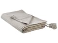 Miniatyrbillede 1 af 5: Plaid Taupe Bomuld 220 x 200 cm Blød Hyggetæppe til Sofa Moderne Varm Bomuldstæppe Design Skandinavisk Senge Plaid