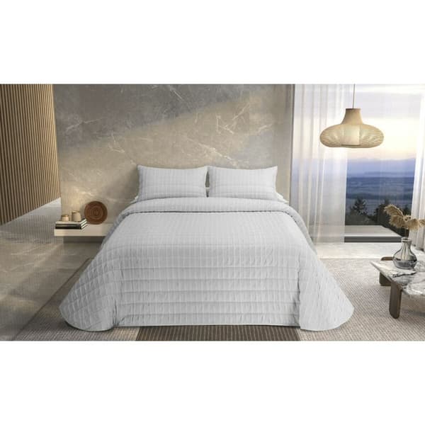 Sengetæppe (vattæppe) Pierre Cardin ONDAS Hvid Seng 150 (3 Dele)