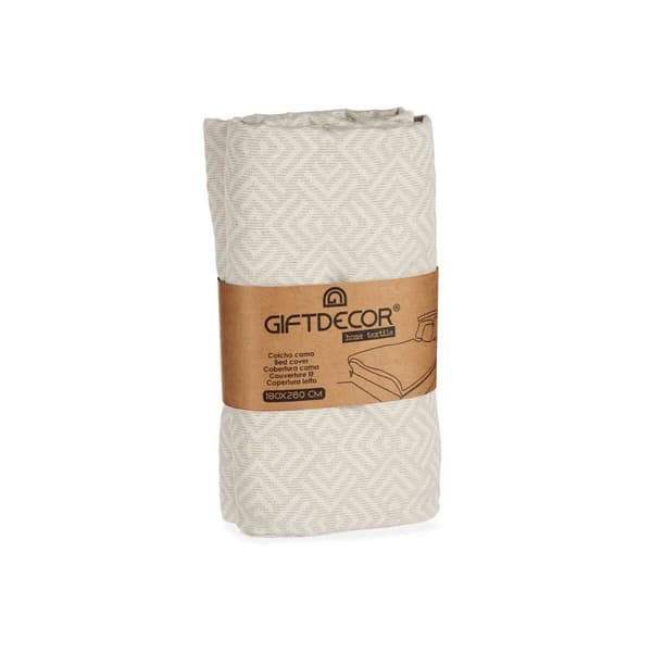 Sengetæppe (vattæppe) Geometri 180 x 260 cm Beige (4 enheder)
