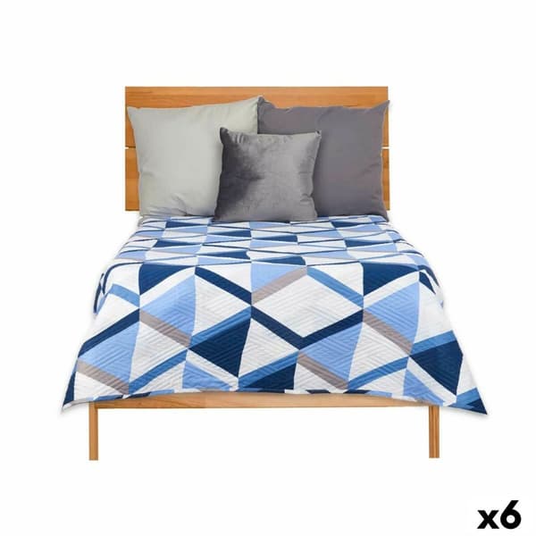 Kaksipuolinen päiväpeitto 240 x 260 cm Sininen Valkoinen (6 osaa)