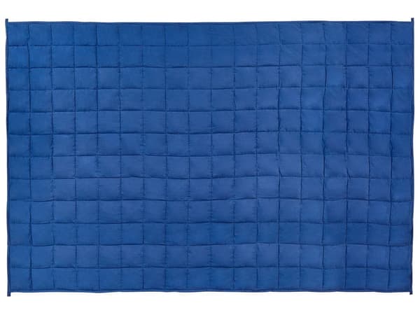 Tyngdtäcke Marinblå Polyestertyg Fyllning av glaspärlor Rektangulär 120 x 180 cm 7kg 15.43lb Quiltad