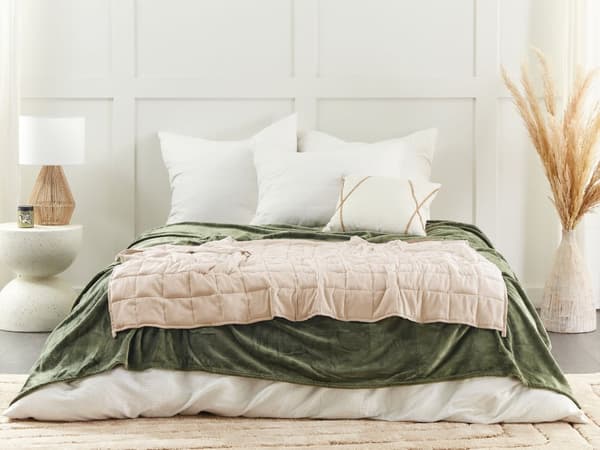 Tyngdtäcke Beige Polyestertyg Fyllning av glaspärlor Rektangulär 100 x 150 cm 4kg 8.81lb Quiltad