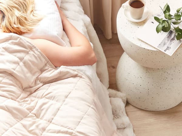 Tyngdtäcke Beige Polyestertyg Fyllning av glaspärlor Rektangulär 120 x 180 cm 7kg 15.43lb Quiltad