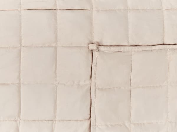 Tyngdtäcke Beige Polyestertyg Fyllning av glaspärlor Rektangulär 120 x 180 cm 7kg 15.43lb Quiltad