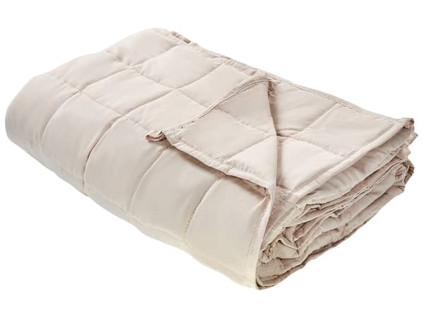 Tyngdtäcke Beige Polyestertyg Fyllning av glaspärlor Rektangulär 120 x 180 cm 7kg 15.43lb Quiltad