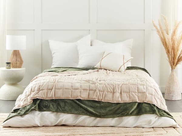 Tyngdtäcke Beige Polyestertyg Fyllning av glaspärlor Rektangulär 135 x 200 cm 8kg 17.64lb Quiltad