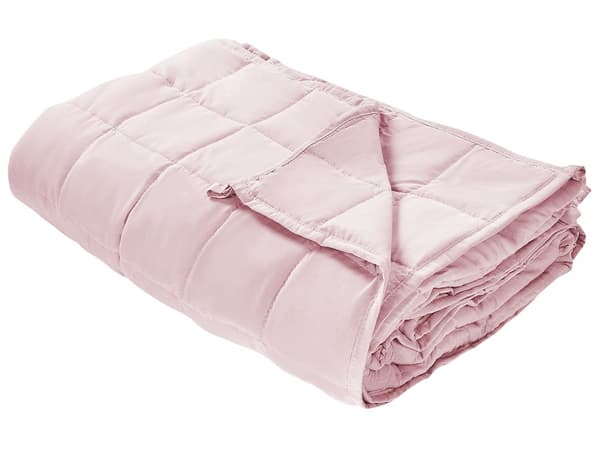 Veggdyne rosa polyester glassperler 150 x 200 cm 9 kg enkelt dyne kledd