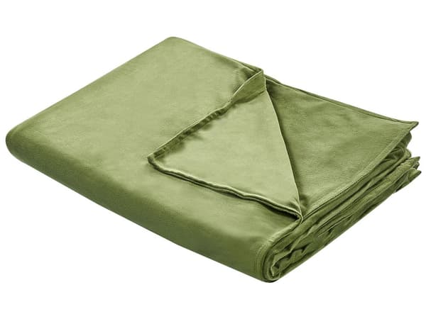 Vektteppe Mørkegrønt polyesterstoff 150 x 200 cm Ensfarget mønster Moderne design Soveromstekstil