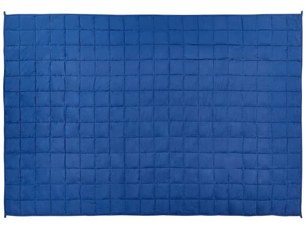 Veggdyne marineblå polyester glassperler 135 x 200 cm 8 kg enkelt dyne kledd