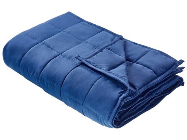 Veggdyne marineblå polyester glassperler 100 x 150 cm 4 kg enkelt dyne kledd