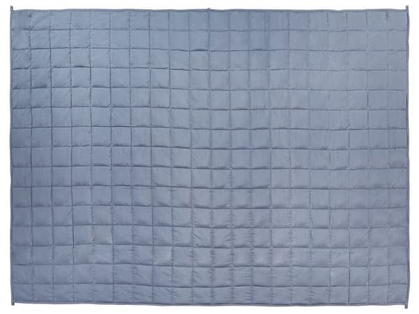 Veggdyne blå polyester glassperler 150 x 200 cm 9 kg enkelt dyne kledd