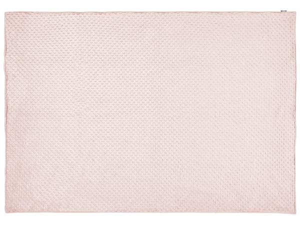 Vektteppe i rosa polyesterstoff 135 x 200 cm prikkete mønster moderne design soveromstekstil