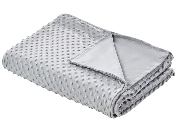 Vektteppe i grå polyesterstoff 100 x 150 cm prikkete mønster moderne design soveromstekstil