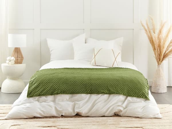 Vektteppe Grønt polyesterstoff 100 x 150 cm Prikkete mønster Moderne design Soveromstekstil