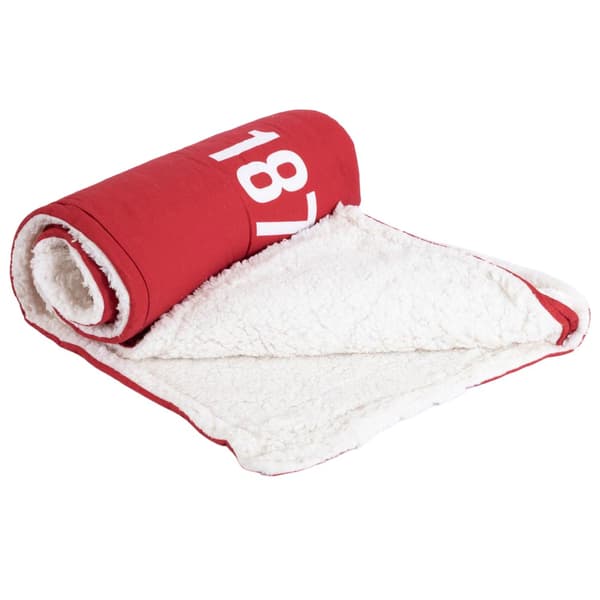 Manchester United FC Core Sherpa Fleece Stripe Blanket