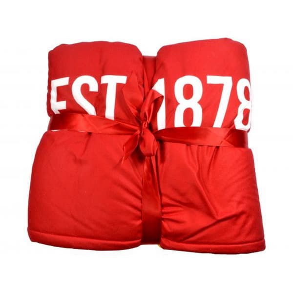 Manchester United FC Core Plush Stripe Sherpa Lined Blanket Red/Yellow One Size