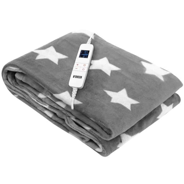 Elastisk täcke - Grey Star - EB750 - 180 x 160 cm - Avtagbar LCD-kontroller - Automatisk avstängning 3h