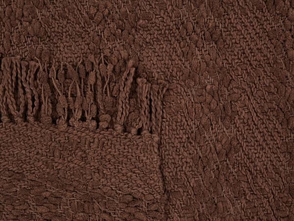 Filt Brun Bomull och Akryl 150 x 200 cm Vävd Sängpläd med Tofsar Överkast