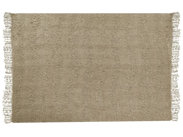 Filt Taupe Bomull och Akryl 150 x 200 cm Vävd Sängpläd med Tofsar Överkast