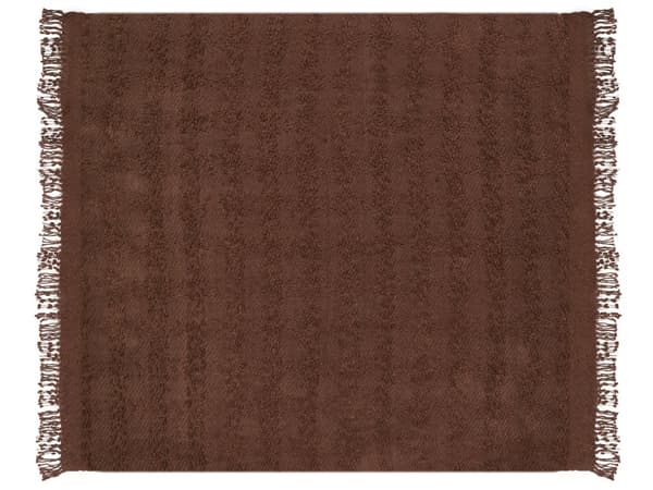 Filt Brun Bomull och Akryl 200 x 220 cm Vävd Sängpläd med Tofsar Överkast