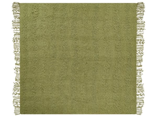 Filt Grön Bomull och Akryl 200 x 220 cm Vävd Sängpläd med Tofsar Överkast