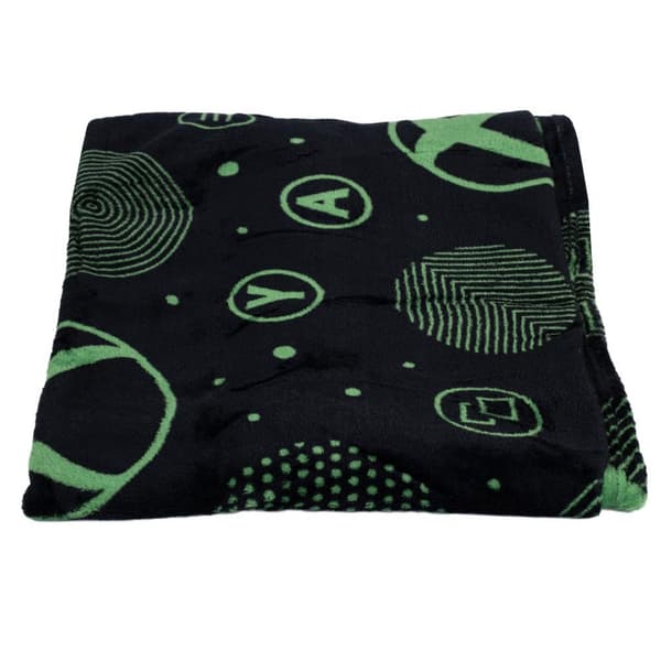 Xbox Iconic Fleece Logo Blanket Black/Green 150cm x 120cm
