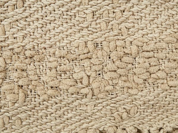 Filt Beige Bomull och Akryl 190 x 230 cm Vävd Sängpläd med Tofsar Överkast
