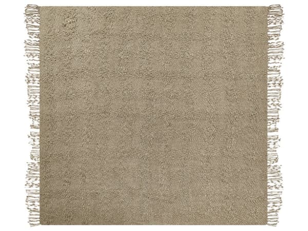 Filt Taupe Bomull och Akryl 200 x 220 cm Vävd Sängpläd med Tofsar Överkast