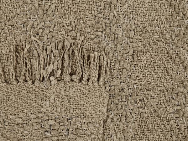 Filt Taupe Bomull och Akryl 200 x 220 cm Vävd Sängpläd med Tofsar Överkast
