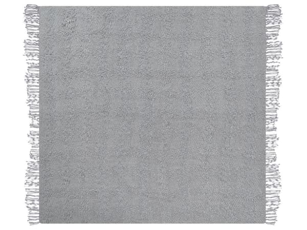 Teppe i Grå Bomull og Akryl 200 x 220 cm Vevd Sengeteppe med Dusker Sengeteppe Overtrekk