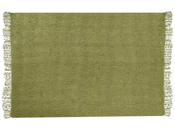 Teppe i Grønn Bomull og Akryl 150 x 200 cm Vevd Sengeteppe med Dusker Sengeteppe Overtrekk