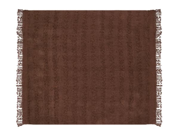 Teppe i Brun Bomull og Akryl 220 x 240 cm Vevd Sengeteppe med Dusker Sengeteppe Overtrekk
