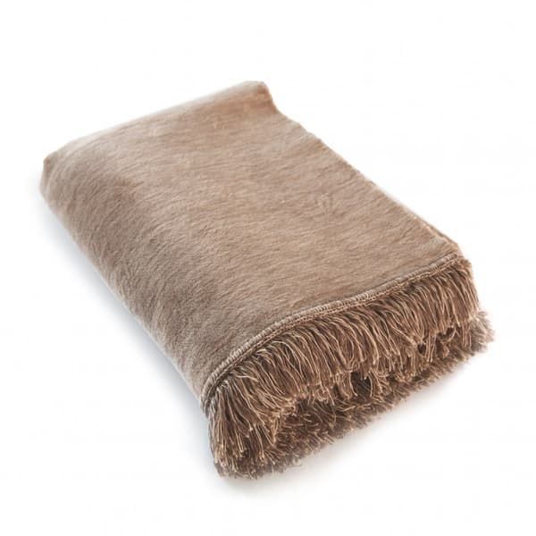 Melerad bomullsfilt 150x200 beige