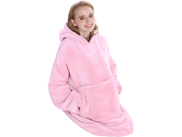Varm sweatshirt oversize tæppe xxl 2in1 tyk fleece