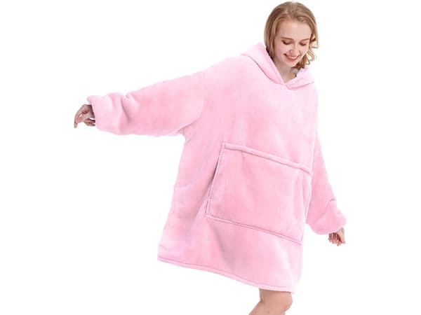 Varm sweatshirt oversize tæppe xxl 2in1 tyk fleece