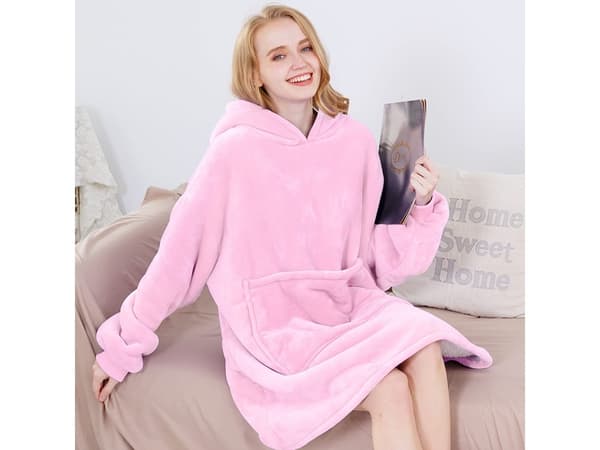 Varm sweatshirt oversize tæppe xxl 2in1 tyk fleece