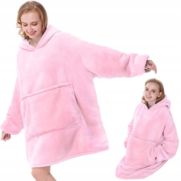 Varm sweatshirt oversize tæppe xxl 2in1 tyk fleece