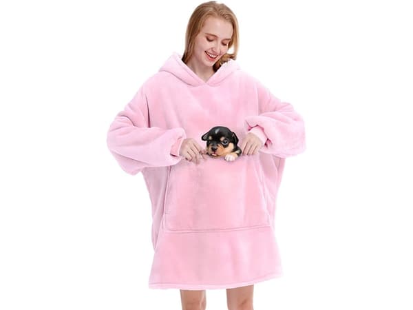 Varm sweatshirt oversize tæppe xxl 2in1 tyk fleece