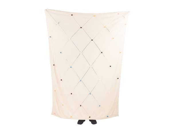 Barnfilt Beige Bomull 130 x 180 cm Sängöverkast Mysig Mångfärgad Prickigt Mönster Sovrum Barnrum Modern Design
