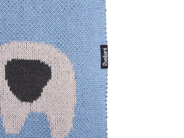 Barnfilt Blå Bomull 130 x 180 cm Säng Överkast Mysig Elefant Mönster Sovrum Barnrum Modern Design