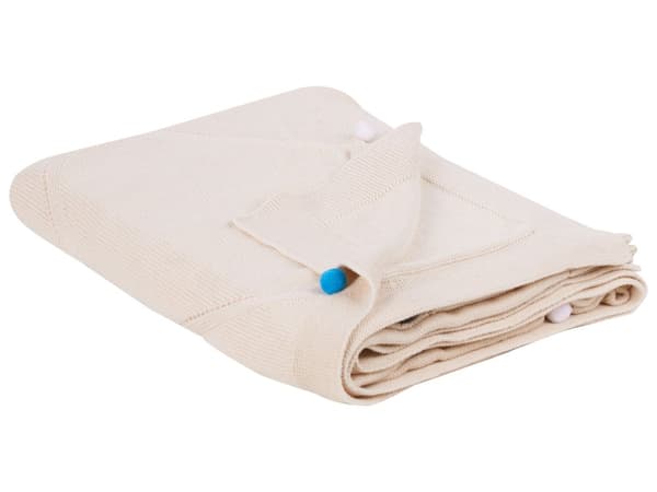 Barneteppe Beige Bomull 130 x 180 cm Sengeteppe Koselig Flerfarget Prikkemønster Soverom Barnerom Moderne Design